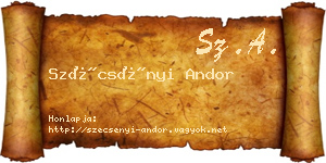Szécsényi Andor névjegykártya