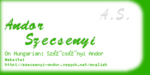 andor szecsenyi business card